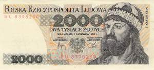 2000 Zloty Polen p147c 1982